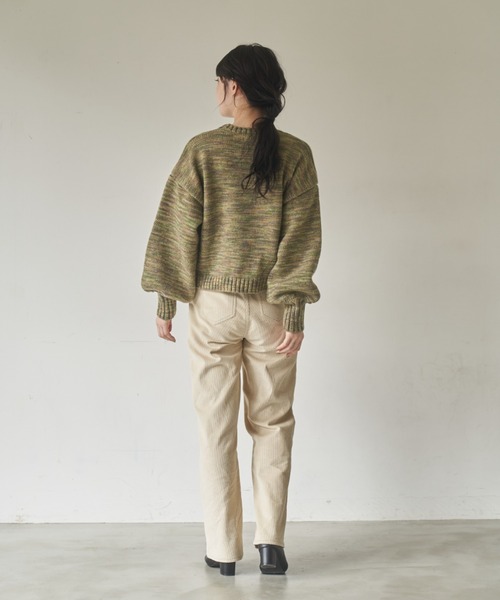 idem(イデム)の「【ZOZOTOWN限定】gradation volume sleeve knit/グラデーションボリューム袖ニット(ニット/セーター・レディース・アイボリー/マルチ/カーキ・FREE)」の6枚目の写真