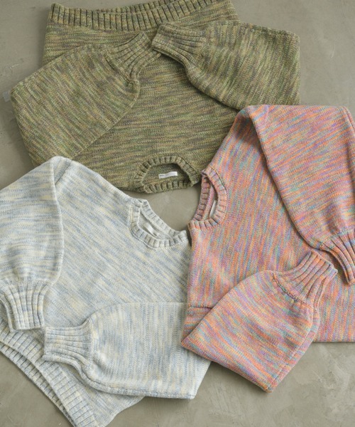 idem(イデム)の「【ZOZOTOWN限定】gradation volume sleeve knit/グラデーションボリューム袖ニット(ニット/セーター・レディース・アイボリー/マルチ/カーキ・FREE)」の20枚目の写真