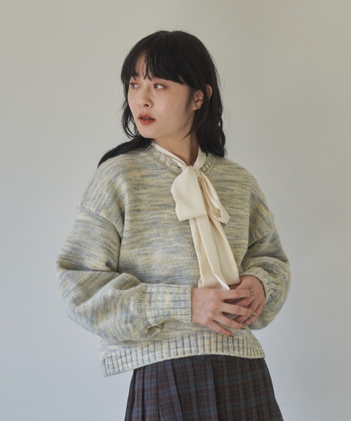idem(イデム)の「【ZOZOTOWN限定】gradation volume sleeve knit/グラデーションボリューム袖ニット(ニット/セーター・レディース・アイボリー/マルチ/カーキ・FREE)」の22枚目の写真