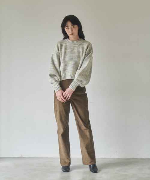 idem(イデム)の「【ZOZOTOWN限定】gradation volume sleeve knit/グラデーションボリューム袖ニット(ニット/セーター・レディース・アイボリー/マルチ/カーキ・FREE)」の16枚目の写真
