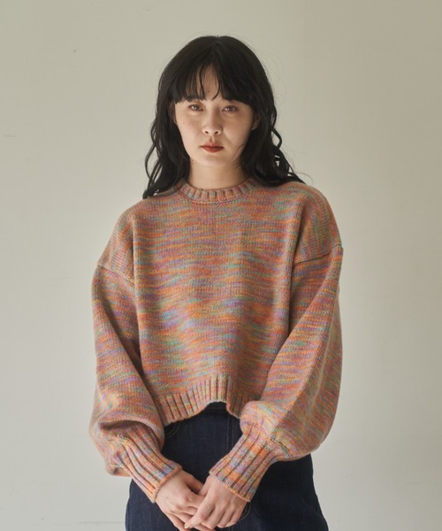 idem(イデム)の「【ZOZOTOWN限定】gradation volume sleeve knit/グラデーションボリューム袖ニット(ニット/セーター・レディース・アイボリー/マルチ/カーキ・FREE)」の13枚目の写真
