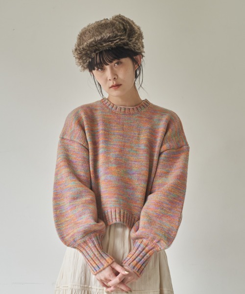 idem(イデム)の「【ZOZOTOWN限定】gradation volume sleeve knit/グラデーションボリューム袖ニット(ニット/セーター・レディース・アイボリー/マルチ/カーキ・FREE)」の12枚目の写真