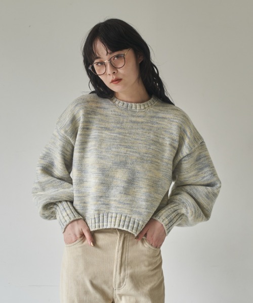 idem(イデム)の「【ZOZOTOWN限定】gradation volume sleeve knit/グラデーションボリューム袖ニット(ニット/セーター・レディース・アイボリー/マルチ/カーキ・FREE)」の9枚目の写真