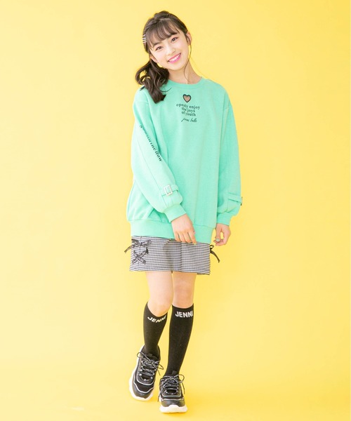 JENNI belle（ジェニィベル）の「【WEB限定】裏起毛ストレッチレースアップスカート（スカート・キッズ・ブラック/パープル/チェック・150cm/130cm/140cm/160cm）」の10枚目の写真