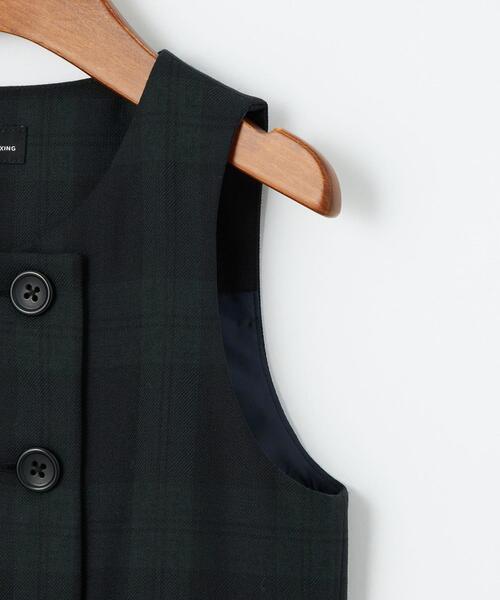 green label relaxing(グリーンレーベルリラクシング)の「T/W ブラックウォッチ ジャンパースカート(ワンピース・キッズ・ダークグリーン・110cm/120cm/130cm)」の6枚目の写真