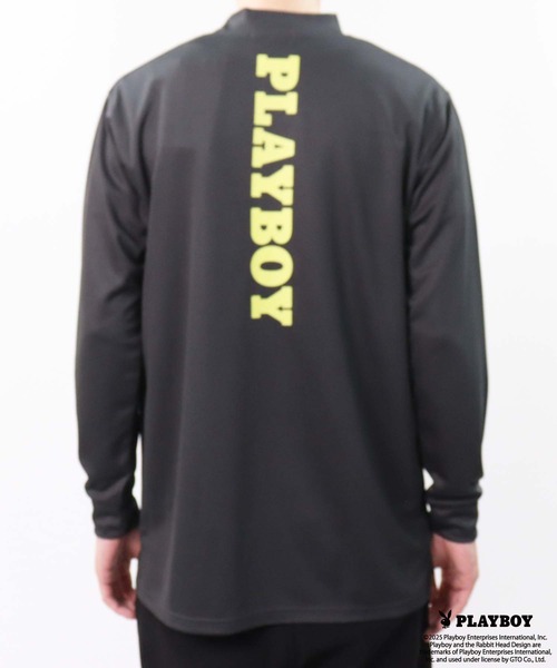 PLAYBOY（プレイボーイ）の「PLAYBOY鹿の子モックネック長袖（Tシャツ/カットソー・メンズ・ブラック/ホワイト/チャコール・M/L/XL）」の6枚目の写真