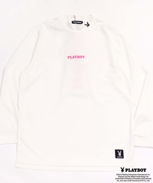 PLAYBOY（プレイボーイ）の「PLAYBOY鹿の子モックネック長袖（Tシャツ/カットソー・メンズ・ブラック/ホワイト/チャコール・M/L/XL）」の7枚目の写真