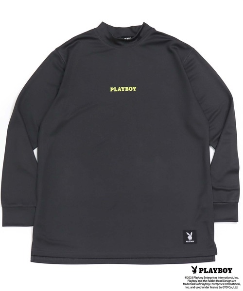 PLAYBOY（プレイボーイ）の「PLAYBOY鹿の子モックネック長袖（Tシャツ/カットソー・メンズ・ブラック/ホワイト/チャコール・M/L/XL）」の9枚目の写真