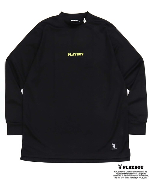 PLAYBOY（プレイボーイ）の「PLAYBOY鹿の子モックネック長袖（Tシャツ/カットソー・メンズ・ブラック/ホワイト/チャコール・M/L/XL）」の8枚目の写真