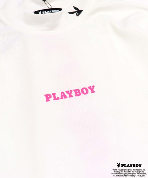 PLAYBOY（プレイボーイ）の「PLAYBOY鹿の子モックネック長袖（Tシャツ/カットソー・メンズ・ブラック/ホワイト/チャコール・M/L/XL）」の12枚目の写真