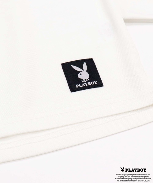 PLAYBOY（プレイボーイ）の「PLAYBOY鹿の子モックネック長袖（Tシャツ/カットソー・メンズ・ブラック/ホワイト/チャコール・M/L/XL）」の13枚目の写真