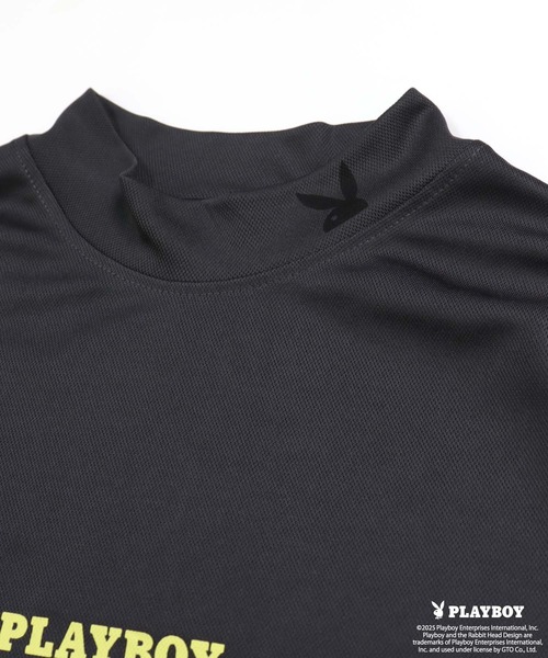 PLAYBOY（プレイボーイ）の「PLAYBOY鹿の子モックネック長袖（Tシャツ/カットソー・メンズ・ブラック/ホワイト/チャコール・M/L/XL）」の15枚目の写真