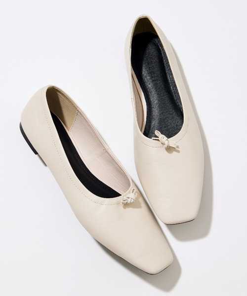 Mazell（マゼル）の「Mazell  / 結びスクエアフラット（バレエシューズ・レディース・ブラック/レオパード/ベージュ系・37/39/38/36/35）」の3枚目の写真