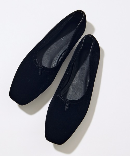 Mazell（マゼル）の「Mazell  / 結びスクエアフラット（バレエシューズ・レディース・ブラック/レオパード/ベージュ系・37/39/38/36/35）」の2枚目の写真