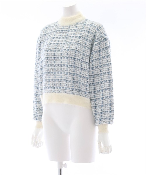 clear（クリア）の「フェザーツイードプルオーバーニットトップス（ニット/セーター・レディース・ピンク/イエロー/ブルー/ブラック・F）」の5枚目の写真