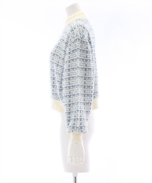 clear（クリア）の「フェザーツイードプルオーバーニットトップス（ニット/セーター・レディース・ピンク/イエロー/ブルー/ブラック・F）」の7枚目の写真