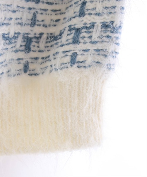 clear（クリア）の「フェザーツイードプルオーバーニットトップス（ニット/セーター・レディース・ピンク/イエロー/ブルー/ブラック・F）」の9枚目の写真