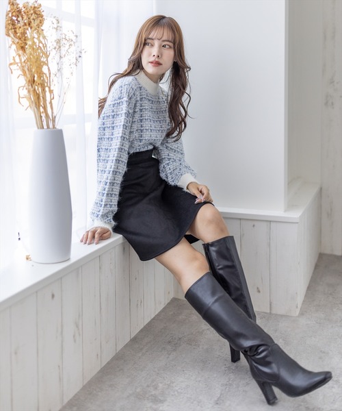 clear（クリア）の「フェザーツイードプルオーバーニットトップス（ニット/セーター・レディース・ピンク/イエロー/ブルー/ブラック・F）」の15枚目の写真