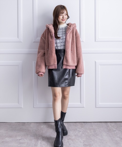 clear（クリア）の「フェザーツイードプルオーバーニットトップス（ニット/セーター・レディース・ピンク/イエロー/ブルー/ブラック・F）」の21枚目の写真