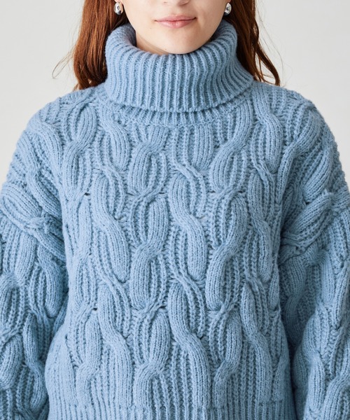 acro（アクロ）の「ショート丈ケーブルニットプルオーバー/AC2503（ニット/セーター・レディース・ベージュ/グレー/グリーン/ブルー/オレンジ・ﾌﾘ-）」の16枚目の写真