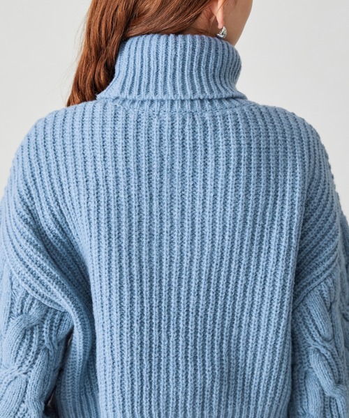 acro（アクロ）の「ショート丈ケーブルニットプルオーバー/AC2503（ニット/セーター・レディース・ベージュ/グレー/グリーン/ブルー/オレンジ・ﾌﾘ-）」の19枚目の写真