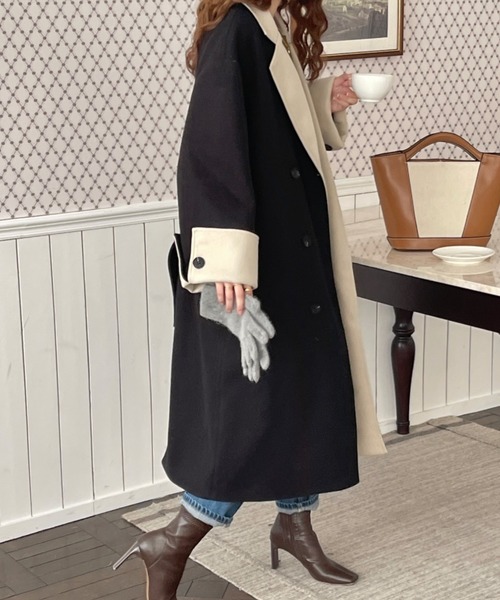 【美品】カシミヤ100% ダブル　チェスターコート　ロング　マキシ丈　ブラック 楽天市場】ダブルフェイス カシミヤ コートの通販