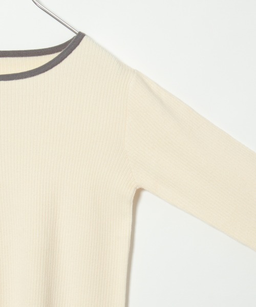 LBC（エルビーシー）の「【ZOZO限定】袖ジャカードリブニット（ニット/セーター・レディース・オフホワイト/ブラック・M/L）」の6枚目の写真