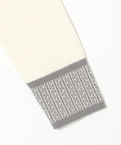 LBC（エルビーシー）の「【ZOZO限定】袖ジャカードリブニット（ニット/セーター・レディース・オフホワイト/ブラック・M/L）」の11枚目の写真