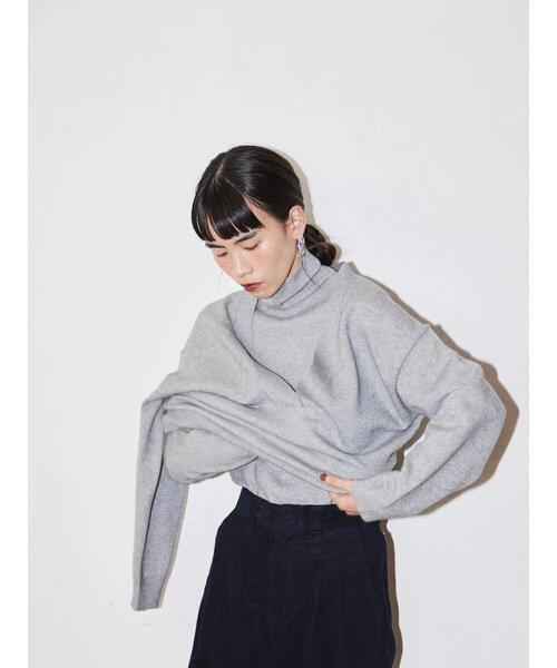AMERICAN HOLIC（アメリカンホリック）の「SET Vネックニットプルオーバー+リブタートル（ニット/セーター・レディース・グレー系その他/ブラウン・M/L）」の6枚目の写真