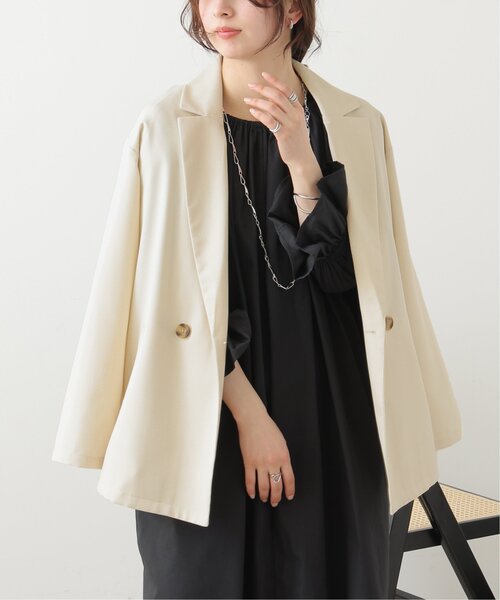 frames RAY CASSIN（フレームスレイカズン）の「リネンライクオーバージャケット（テーラードジャケット・レディース・ブラック/キナリ/グレイッシュベージュ・FREE）」の10枚目の写真