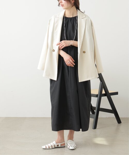 frames RAY CASSIN（フレームスレイカズン）の「リネンライクオーバージャケット（テーラードジャケット・レディース・ブラック/キナリ/グレイッシュベージュ・FREE）」の13枚目の写真