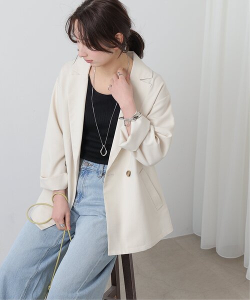 frames RAY CASSIN（フレームスレイカズン）の「リネンライクオーバージャケット（テーラードジャケット・レディース・ブラック/キナリ/グレイッシュベージュ・FREE）」の15枚目の写真