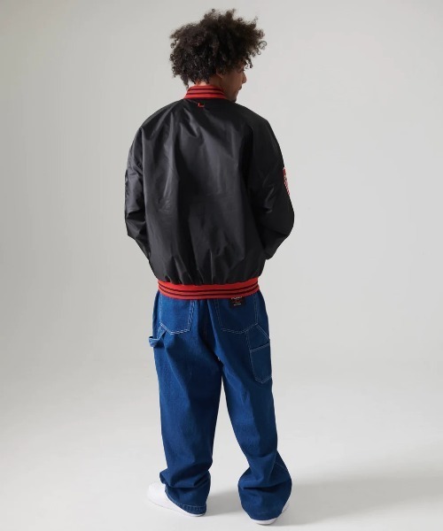 FUBU スタジャン ブラック/レッド 中古・古着通販】FUBU (フブ) スタジャン レッド サイズ:M