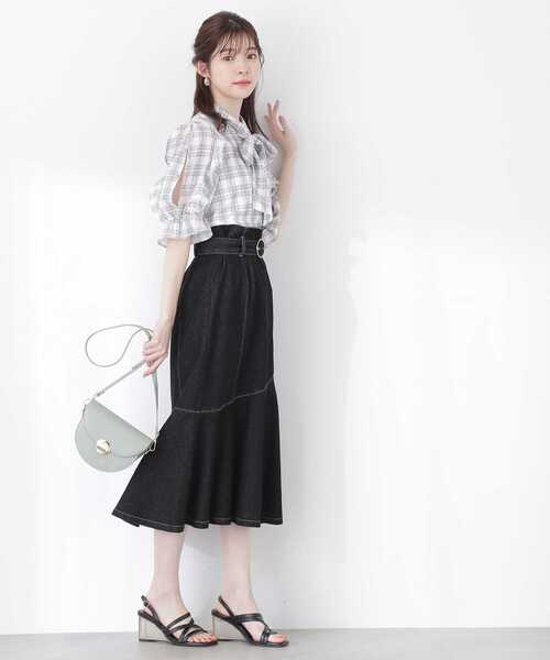 PROPORTION BODY DRESSING（プロポーションボディドレッシング）の「デニムマーメイドスカート / 1213120112（スカート・レディース・ダークネイビー/ブラック・SMALL/MEDIUM）」の7枚目の写真