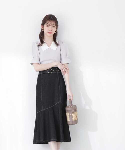 PROPORTION BODY DRESSING（プロポーションボディドレッシング）の「デニムマーメイドスカート / 1213120112（スカート・レディース・ダークネイビー/ブラック・SMALL/MEDIUM）」の13枚目の写真