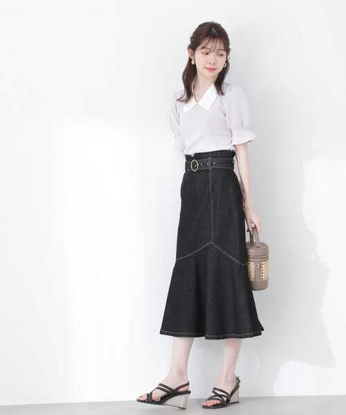 PROPORTION BODY DRESSING（プロポーションボディドレッシング）の「デニムマーメイドスカート / 1213120112（スカート・レディース・ダークネイビー/ブラック・SMALL/MEDIUM）」の16枚目の写真