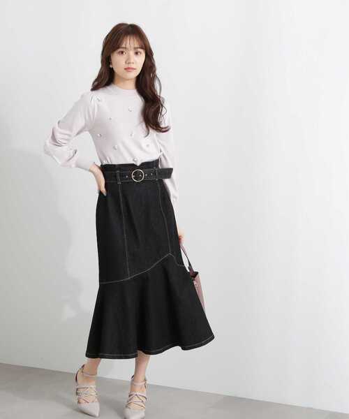 PROPORTION BODY DRESSING（プロポーションボディドレッシング）の「デニムマーメイドスカート / 1213120112（スカート・レディース・ダークネイビー/ブラック・SMALL/MEDIUM）」の10枚目の写真