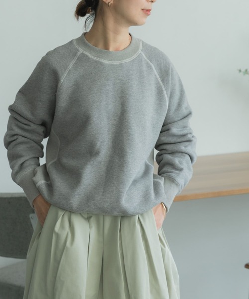 FORK&SPOON（フォークアンドスプーン）の「FORK&SPOON　ラグランクルーネックスウェット（スウェット・レディース・グリーン系その他/アイボリー/グレー・1）」の13枚目の写真