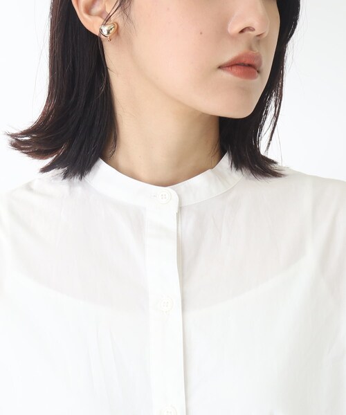 THE SHOP TK （ザ ショップ ティーケー ）の「◆【首まわりスッキリ/着回し出来る】バンドカラーシャツワンピース（ワンピース・レディース・ベージュ/ネイビー系2/ホワイト系・99）」の8枚目の写真
