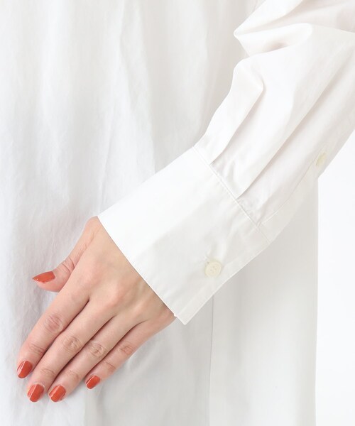 THE SHOP TK （ザ ショップ ティーケー ）の「◆【首まわりスッキリ/着回し出来る】バンドカラーシャツワンピース（ワンピース・レディース・ベージュ/ネイビー系2/ホワイト系・99）」の9枚目の写真