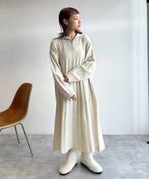 w closet | ハーフジップニットワンピース(ワンピース)