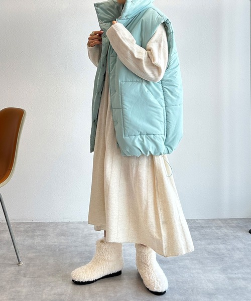 w closet(ダブルクローゼット)の「ハーフジップニットワンピース(ワンピース・レディース・アイボリー/サックスブルー/ブルー・FREE)」の15枚目の写真