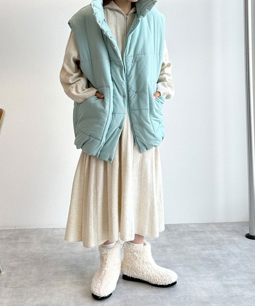 w closet(ダブルクローゼット)の「ハーフジップニットワンピース(ワンピース・レディース・アイボリー/サックスブルー/ブルー・FREE)」の16枚目の写真