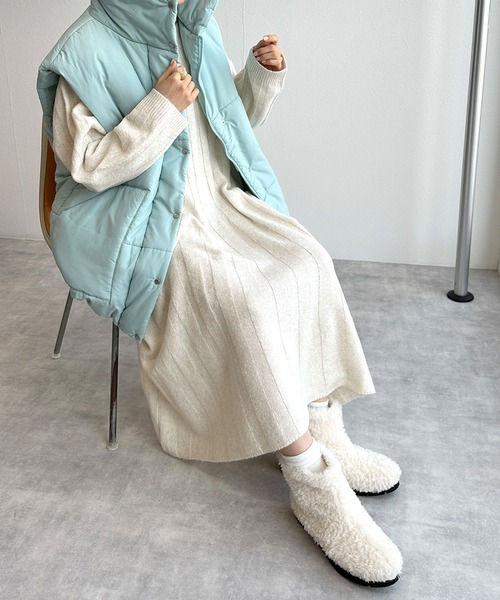 w closet(ダブルクローゼット)の「ハーフジップニットワンピース(ワンピース・レディース・アイボリー/サックスブルー/ブルー・FREE)」の17枚目の写真