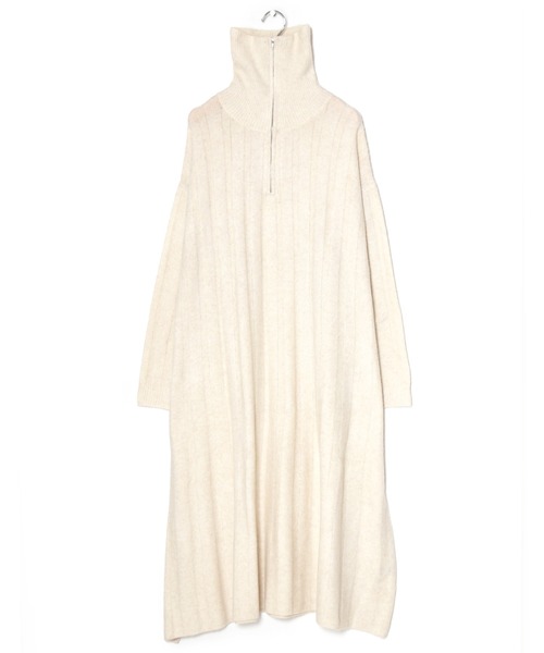 w closet(ダブルクローゼット)の「ハーフジップニットワンピース(ワンピース・レディース・アイボリー/サックスブルー/ブルー・FREE)」の5枚目の写真