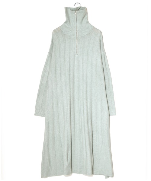 w closet(ダブルクローゼット)の「ハーフジップニットワンピース(ワンピース・レディース・アイボリー/サックスブルー/ブルー・FREE)」の6枚目の写真