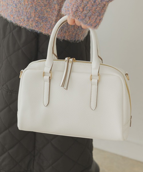 URBAN RESEARCH（アーバンリサーチ）の「横長ボストンバッグ（ボストンバッグ・レディース・ホワイト/ブラック・ONE）」の10枚目の写真