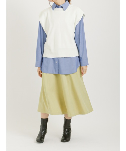 Te chichi（テチチ）の「バックパールニットベスト（ベスト・レディース・ブラック/グレー/オフホワイト・ﾌﾘ-）」の5枚目の写真