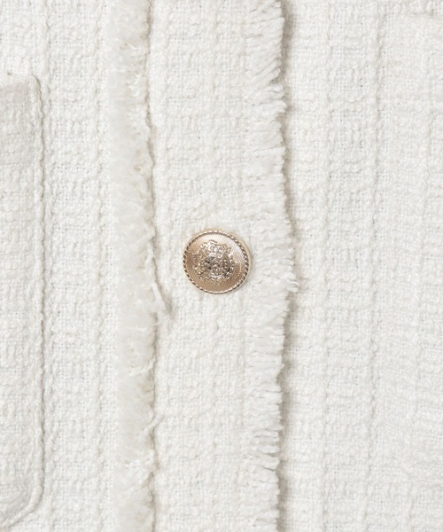 Heather(ヘザー)の「ツイードジャケット 188124(ノーカラージャケット・レディース・グレー/オフホワイト・FREE)」の12枚目の写真