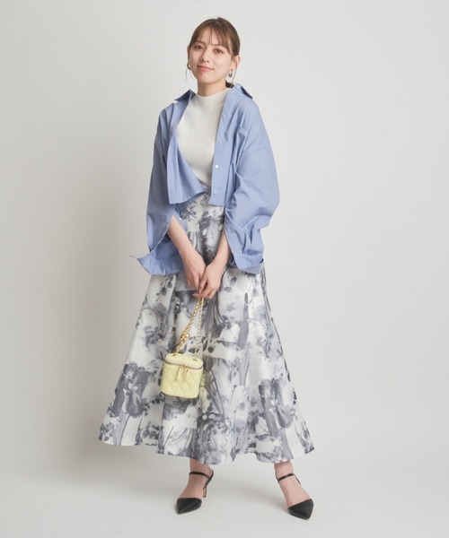 Mystrada♡大人綺麗めエッチングフラワースカート マイストラーダ Mystrada オパールアートフラワースカート